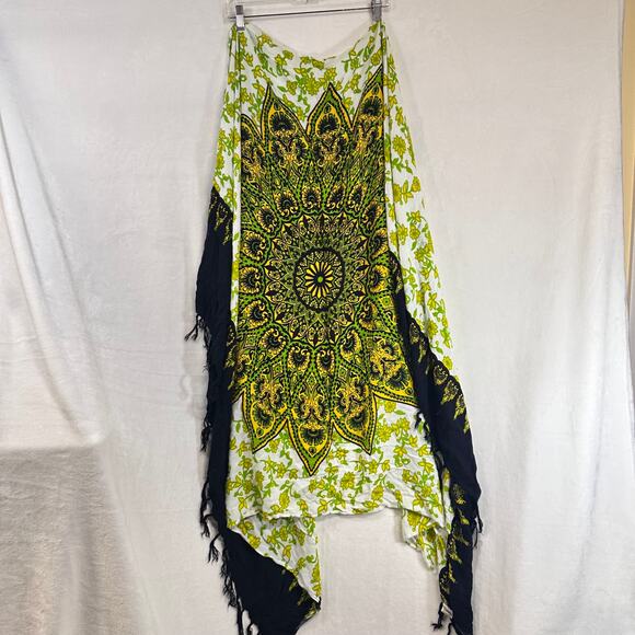 BOBATIK Green Mandala Hippie Fringe‎ Scarf Shawl Art Tapestry Wall Bohemian Boho - Picture 4 of 8